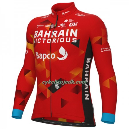 Cykeltrøje Langærmet 2022 Bahrain Victorious Rød